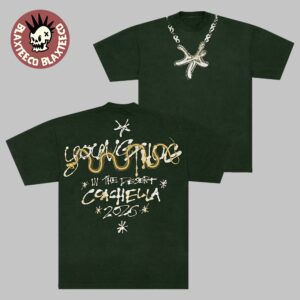 Young Thug In The Desert Coachella 2026 Festival Indio California Merch Sea Star Chain Green T-Shirt