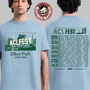 ACL Fest 2026 Austin City Limits Festival Merch In Austin Texas Zilker Park From October 2 To 4 And  9 To 11 2026 Rock Island Lineup T-Shirt