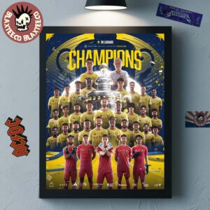 Al Nassr 2026 Roshn Saudi League Champions 20 Leagues Home Decor Poster Canvas