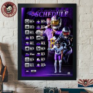 Baltimore Ravens NFL 2026 Season Schedule All Kickoffs Home Decor Poster Canvas