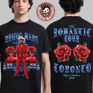 Bruno Mars The Romantic Tour 2026 Toronto Canada Merch At Rogers Stadium From May 23 To 30 2026 Roses Vintage T-Shirt