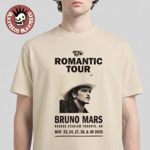 Bruno Mars The Romantic Tour 2026 Toronto Canada Merch At Rogers Stadium From May 23 To 30 2026 T-Shirt