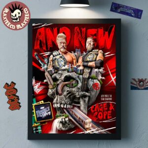 Cage And Cope NEW AEW World Tag Team Champions 2026 AEW Double Or Nothing Home Decor Poster Canvas