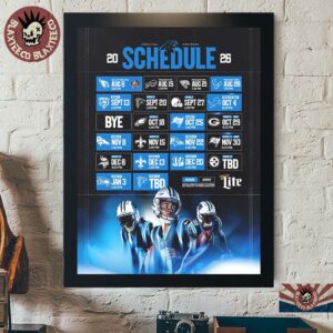 Carolina Panthers NFL 2026 Schedule All Kickoffs Home Decor Poster Canvas