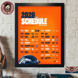 Denver Broncos NFL 2026 Season Schedule All Kickoffs Home Decor Poster Canvas