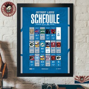 Detroit Lions NFL 2026 Schedule All Kickoffs Home Decor Poster Canvas