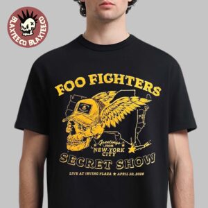 Foo Fighters Secret Show New York City 2026 Merch At Irving Plaza On April 30 2026 Flying Skull Head T-Shirt