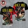 Guns N Roses Hollywood Florida 2026 Night 2 Venue Poster At Hard Rock On May 5 2026 Skeleton Riding Shark Art All Over Print Shirt