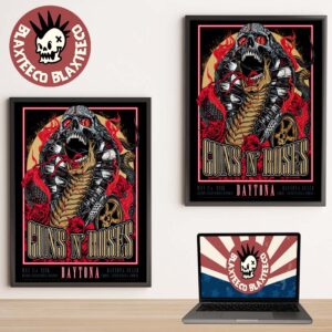 Guns N Roses Welcome To Rockville 2026 Festival In Daytona Beach On May 7 2026 The Cobra Skull Head Art Home Decor Poster Canvas
