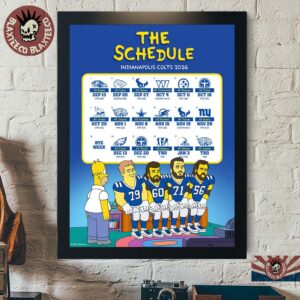 Indianapolis Colts NFL 2026 Season Schedule All Kickoffs X The Simpsons Home Decor Poster Canvas