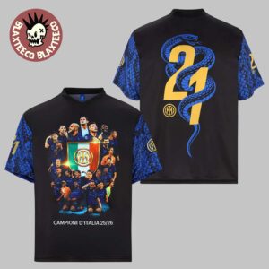 Inter Milan Campioni D’Italia Stagione 2025 2026 Serie A Champions 21th Scudetto Blue Snake T-Shirt