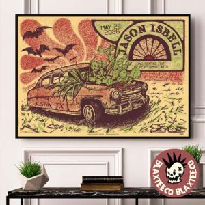 Jason Isbell Solo Tour Austin Texas 2026 Gig Poster At Long Center For The Performing Arts On May 22 2026 Poster Canvas