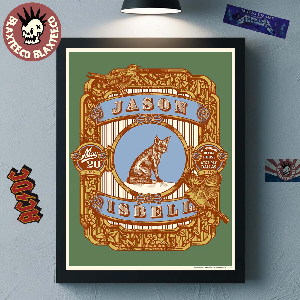 Jason Isbell Solo Tour Dallas Texas 2026 Night 1 Gig Poster At Winspear Opera House On May 20 2026 Poster Canvas Jason Isbell Solo Tour Dallas Texas 2026 Night 1 Gig Poster At Winspear Opera House On May 20 2026 Poster Canvas