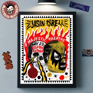 Jason Isbell Solo Tour San Antonio Texas 2026 Gig Poster At Majestic Theatre On May 23 2026 Poster Canvas
