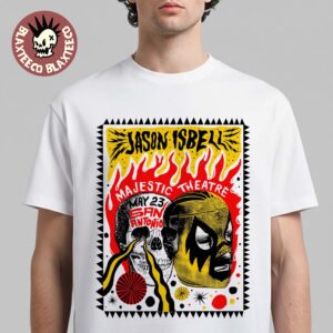 Jason Isbell Solo Tour San Antonio Texas 2026 Gig Poster At Majestic Theatre On May 23 2026 T-Shirt