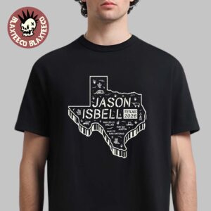 Jason Isbell Solo Tour Texas 2026 Event Merch Tee For Dallas Austin And San Antonio From May 20 To 23 2026 Texas Map T-Shirt