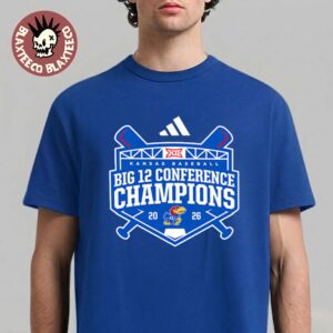 Kansas Jayhawks Adidas Baseball 2026 Big 12 Conference Champions Logo T-Shirt