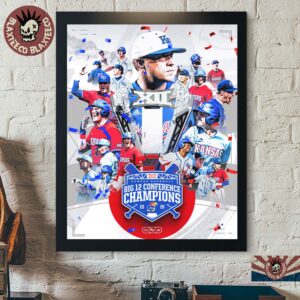 Kansas Jayhawks Baseball 2026 Big 12 Conference Champions Home Decor Poster Canvas