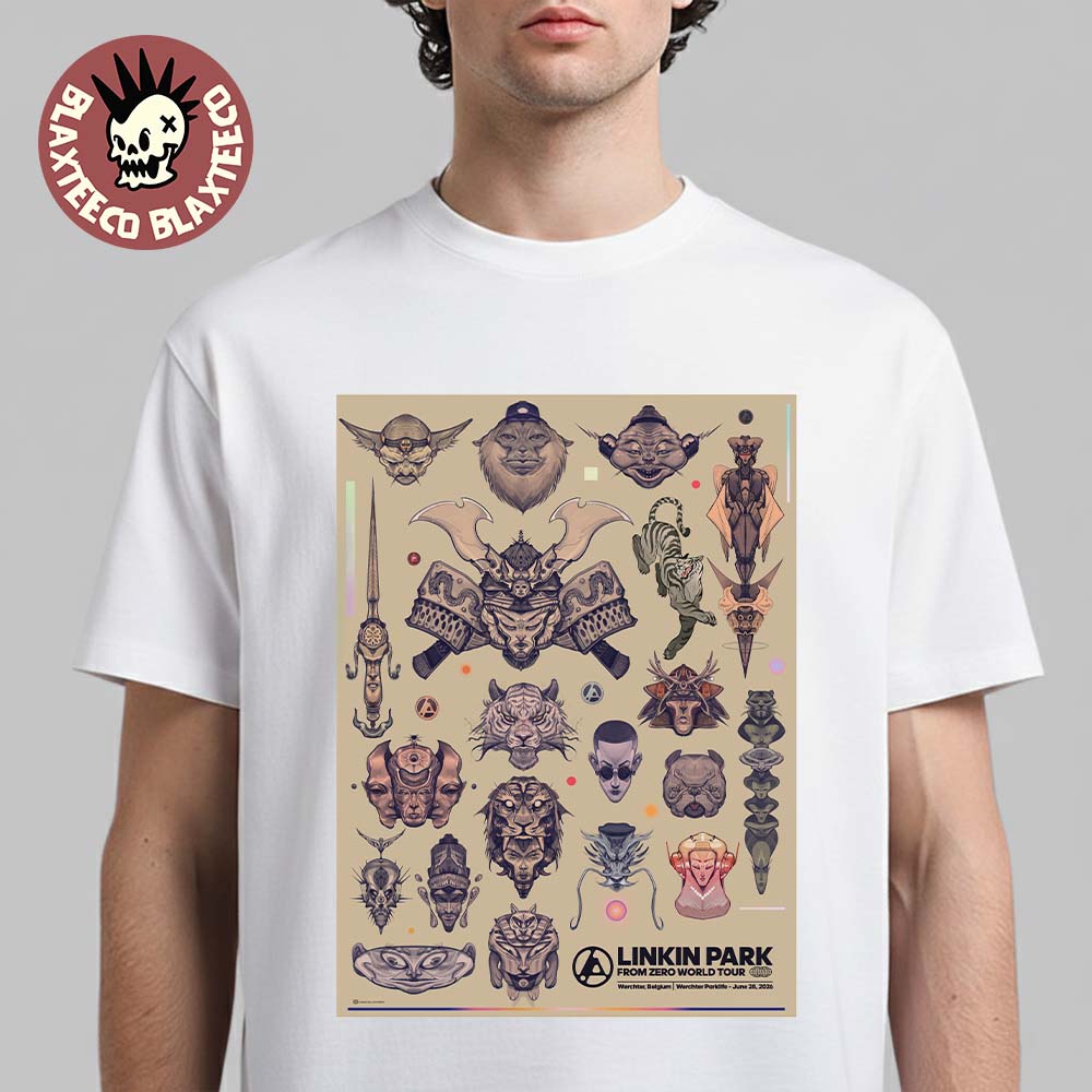 Linkin Park From Zero 2026 Tour Werchter Belgium Poster At Werchter Parklife On June 28 2026 Art By Jose Mertz T-Shirt Linkin Park From Zero 2026 Tour Werchter Belgium Poster At Werchter Parklife On June 28 2026 Art By Jose Mertz T-Shirt