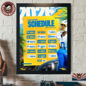Los Angeles Chargers NFL 2026 Season Schedule All Kickoffs Home Decor Poster Canvas