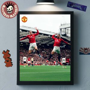 Manchester United Air Sesko Feat Cunha Celebration Vs Liverpool Match Home Decor Poster Canvas