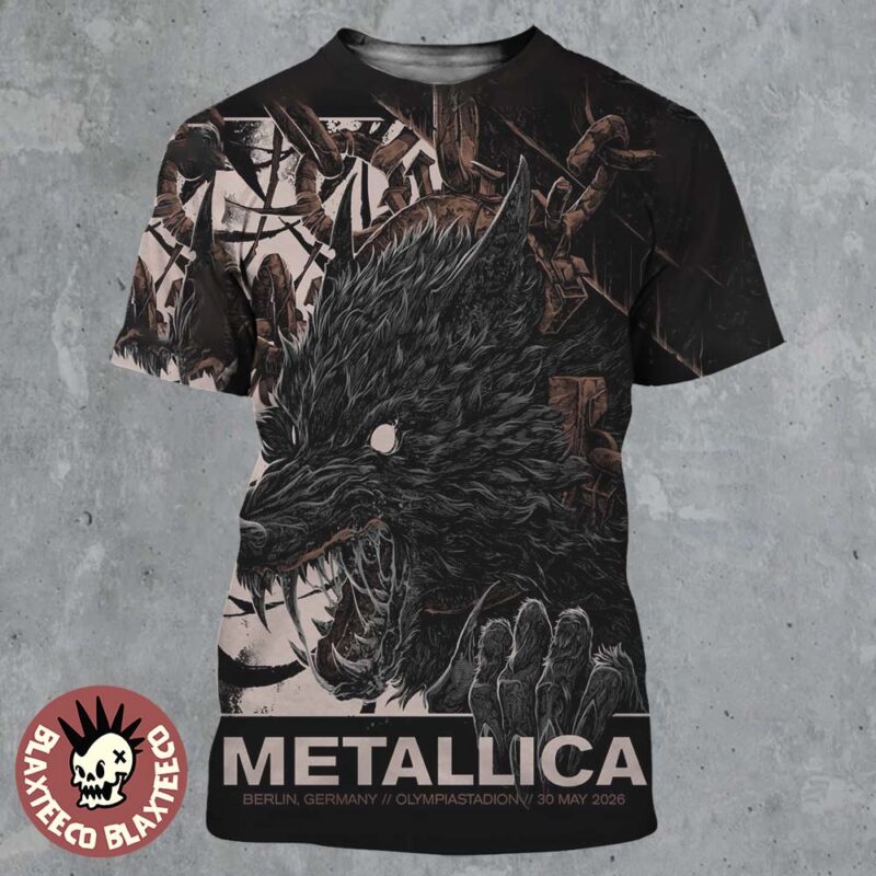 Metallica M72 Berlin Germany 2026 Pop Up Shop Poster At Olympiastadion On 30 May 2026 The Wolf Art All Over Print Shirt