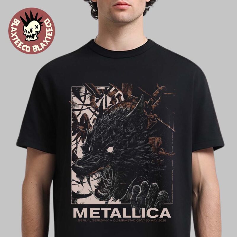 Metallica M72 Berlin Germany 2026 Pop Up Shop Poster At Olympiastadion On 30 May 2026 The Wolf Art T Shirt