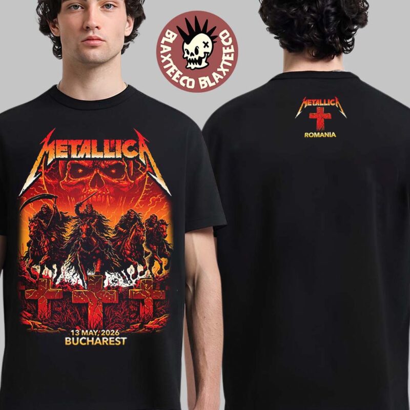 Metallica M72 Bucharest 2026 Pop Up Shop Merch Tee At Romania Arena Nationala On 13 May 2026 The Death Four Horsemen Art T Shirt
