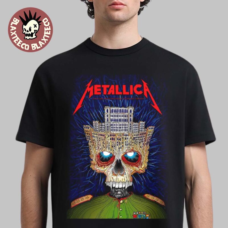 Metallica M72 Bucharest 2026 Venue Poster Stadium Tour Bucharest Romania At Arena Nationala On 13 May 2026 Palace Of Parliament Crown Skull T Shirt