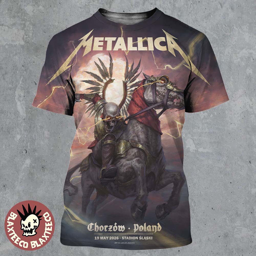 Metallica M72 Chorzów 2026 Pop Up Shop Poster In Chorzów Poland On 19 May 2026 At Stadion Slaski The Death Winged Hussars All Over Print Shirt Metallica M72 Chorzów 2026 Pop Up Shop Poster In Chorzów Poland On 19 May 2026 At Stadion Slaski The Death Winged Hussars All Over Print Shirt