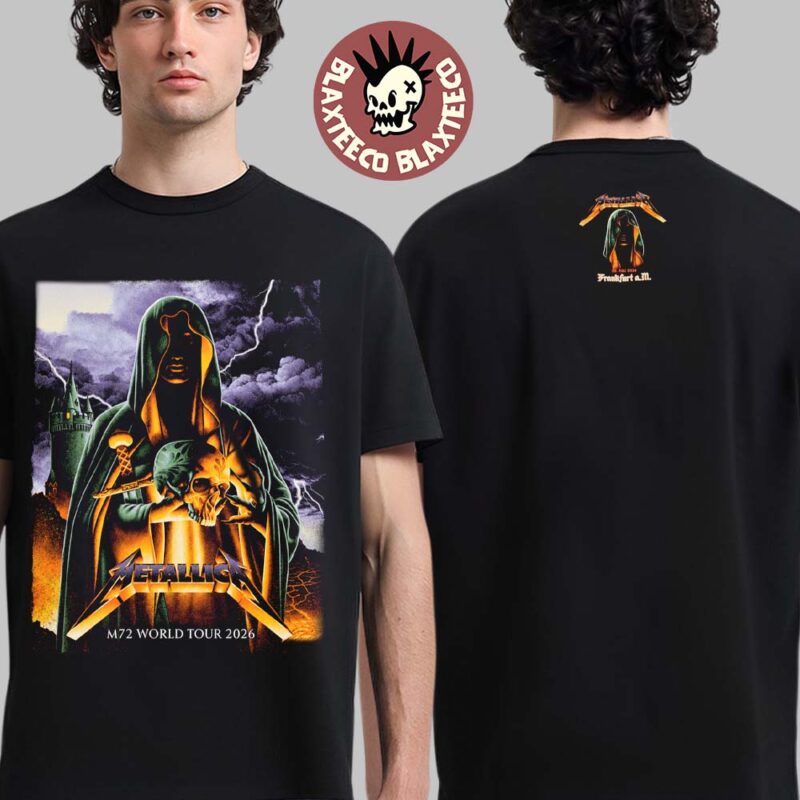 Metallica M72 Frankfurt 2026 Night 1 Venue Merch Tee At Frankfurt Germany Deutsche Bank Park On 22 May 2026 The Sorcerer Two Sided T Shirt