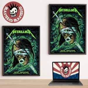 Metallica M72 Zurich 2026 Pop Up Shop Merch Poster In Zurich Switzerland At Stadion Letzigrund On May 27 2026 The Zombie Head Poster Canvas