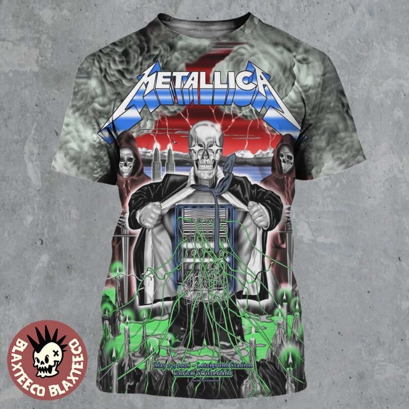 Metallica M72 Zurich 2026 Show Poster For Zurich Switzerland At Letzigrund Stadion On May 27 2026 All Over Print Shirt