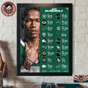 New York Jets NFL 2026 Season Schedule All Kickoffs Home Decor Poster Canvas