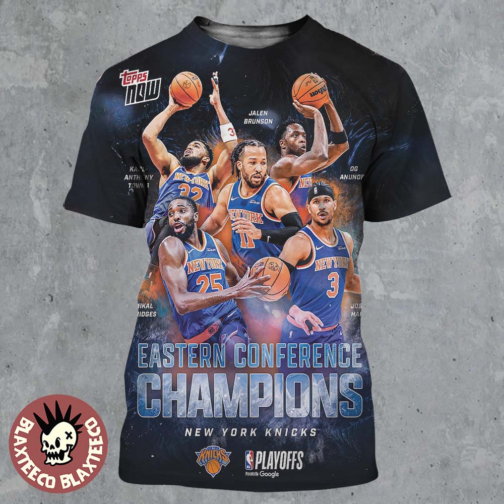 New York Knicks 2025 2026 NBA Eastern Conference Champions X Topps Now Card Art All Over Print Shirt New York Knicks 2025 2026 NBA Eastern Conference Champions X Topps Now Card Art All Over Print Shirt
