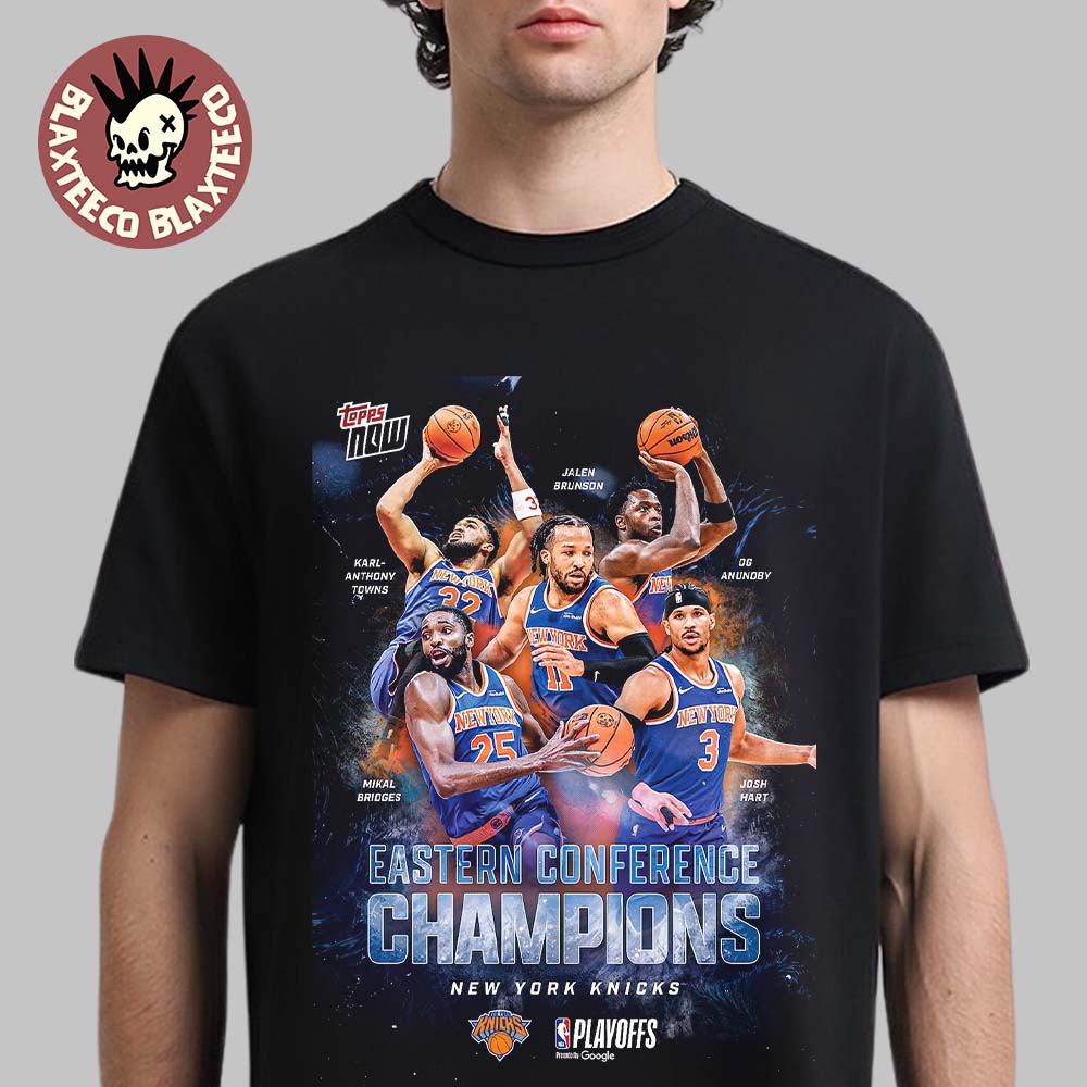 New York Knicks 2025 2026 NBA Eastern Conference Champions X Topps Now Card Art T-Shirt New York Knicks 2025 2026 NBA Eastern Conference Champions X Topps Now Card Art T-Shirt