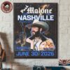 Post Malone Live In Nashville TN 2026 With BigXthaPlug And Carter Faith On June 30 2026 Poster Canvas