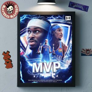 Shai Gilgeous Alexander SGA Oklahoma City Thunder 2026 NBA Back To Back MVP Home Decor Poster Canvas