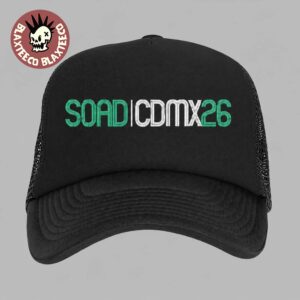 System Of A Down CDMX Mexico 2026 Pop Up Shop Merch At Estadio GNP Seguros On 27 And 28 May 2026 Logo Trucker Hat