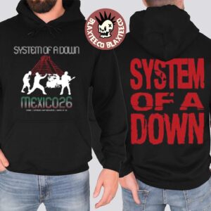 System Of A Down CDMX Mexico 2026 Pop Up Shop Merch Tee At Estadio GNP Seguros On 27 And 28 May 2026 Mesoamerican Pyramid Hoodie