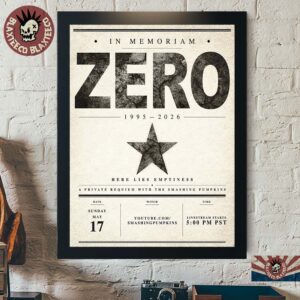 The Smashing Pumpkins In Memoriam Zero 1995 2026 On May 17 2026 Home Decor Poster Canvas