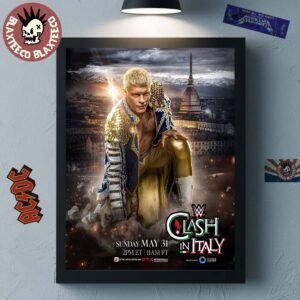 WWE Clash In Italy 2026 Official Poster Starring Cody Rhodes On May 31 2026 Home Decor Poster Canvas