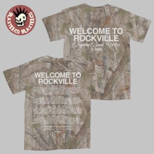 Welcome To Rockville 2026 Festival Merch Daytona Beach Florida Clean Script Camo T-Shirt