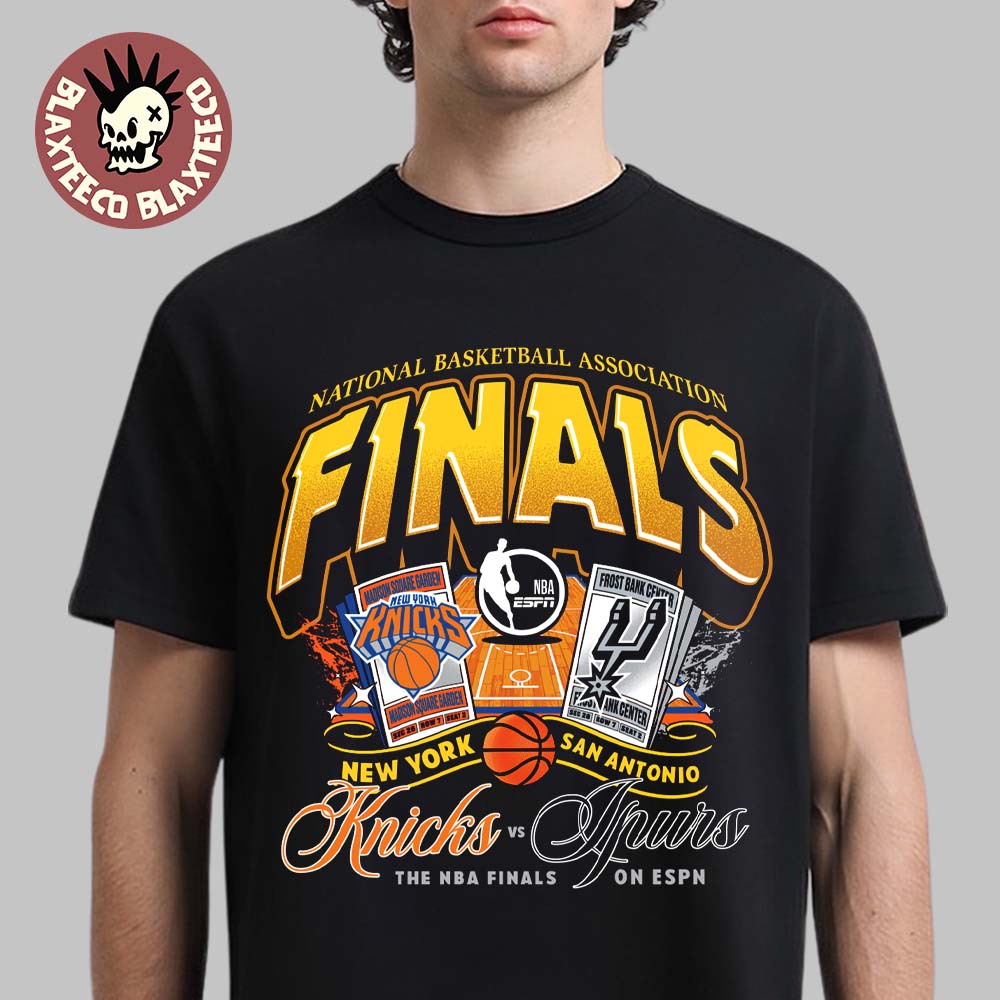 2026 NBA Championship Finals X ESPN New York Knicks Vs San Antonio Spurs Head To Head Ticket T-Shirt 2026 NBA Championship Finals X ESPN New York Knicks Vs San Antonio Spurs Head To Head Ticket T-Shirt