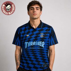 Argentina X Adidas X Thrasher Iconic 1994 World Cup Kit Inspired Polo Shirt