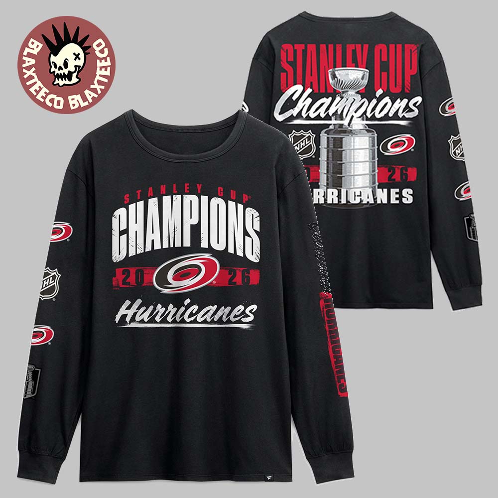 Carolina Hurricanes Fanatics 2026 Stanley Cup Champions Long Sleeve T-Shirt Carolina Hurricanes Fanatics 2026 Stanley Cup Champions Long Sleeve T-Shirt