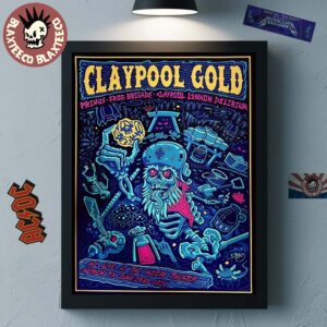 Claypool Gold Primus Claypool Lennon Delirium And Frog Brigade Austin Texas 2026 Show Poster At ACL Live At The Moody Theater On June 23 2026 Poster Canvas