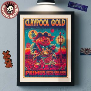 Claypool Gold Primus Claypool Lennon Delirium And Frog Brigade Boston MA 2026 Event Poster At Leader Bank Pavilion On June 10 2026 Poster Canvas
