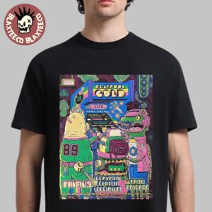 Claypool Gold Primus Claypool Lennon Delirium And Frog Brigade Saratoga Springs New York 2026 Event Poster At Saratoga Performing Arts Center On June 12 2026 T-Shirt