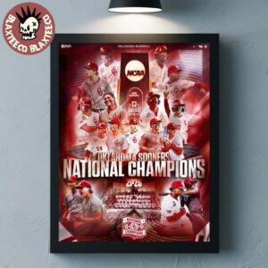 Congrats Oklahoma Sooners Baseball 2026 NCAA National Champions Home Decor Poster Canvas